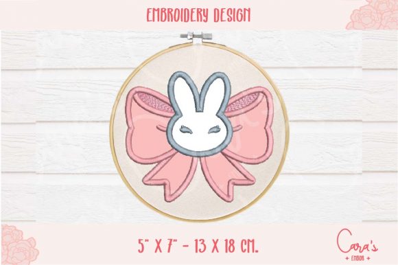 Cara's Embor Bunny Bow Applique