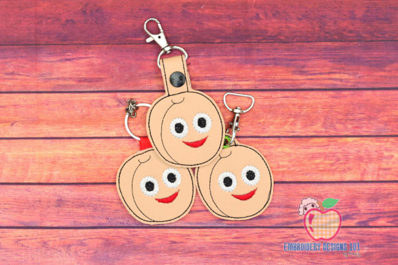 Cartoon Apricot Keyfob Keychain ITH