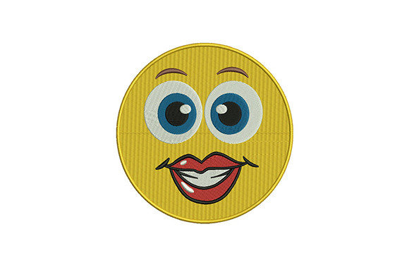 Cute Lips Emoji Face: A Sweet, Stitch-Ready Embroidery Gem
