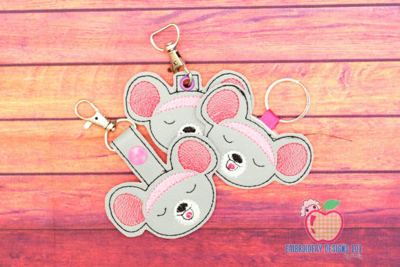 Happy Mouse Face Keyfob Keychain ITH
