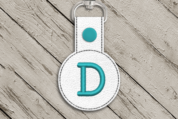 Letter D ITH Round Key Fob Applique