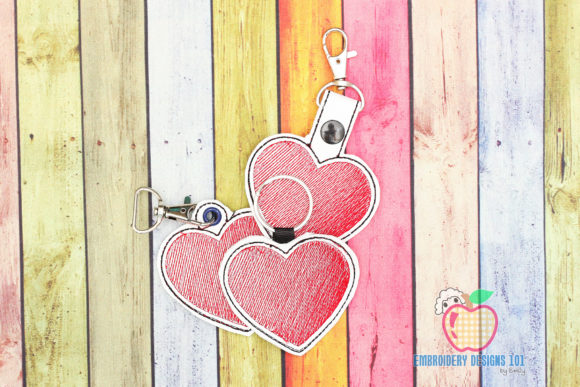 Love Heart in the Hoop Keyfob
