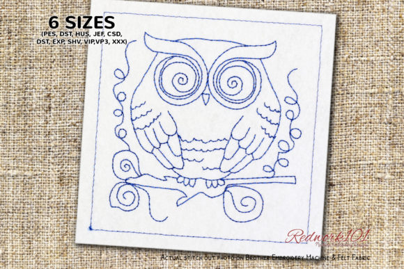 Owl with Big Eyes Bluework